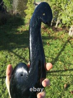 Pounamu Greenstone Mere Patu Koru Heart Large Carving One of a Kind Stunning
