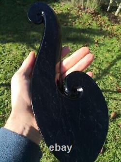 Pounamu Greenstone Mere Patu Koru Heart Large Carving One of a Kind Stunning