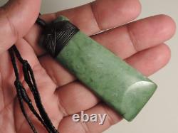 Pounamu Jade Maori Nephrite New Zealand Light Green INANGA Plaited BoundTOKIADZE