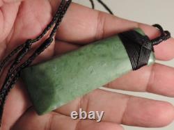 Pounamu Jade Maori Nephrite New Zealand Light Green INANGA Plaited BoundTOKIADZE