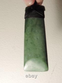 Pounamu Jade Maori Nephrite New Zealand Light Green INANGA Plaited BoundTOKIADZE