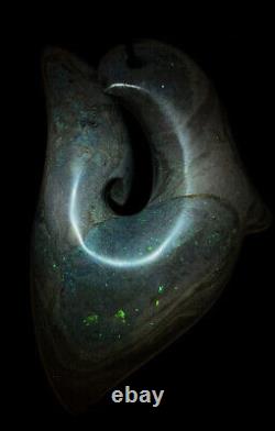 Pounamu Maori NZ Opal Jade Nephrite GREENSTONE Pendant XL RARE Art Jewelry Poly