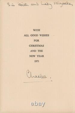 Prince Charles 1971 Signed Christmas Card To The Prime Minister of New Zealand