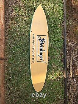 Pure Beer Music New Zealand Steinlager Lager Beer Sign Shaka Surfboard Wooden
