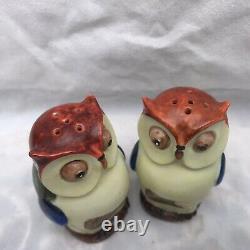 RARE 1925 New Zealand Exhibition Dunedin Owls Salt & Pepper Museum Quality