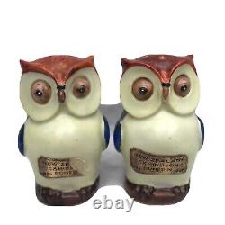 RARE 1925 New Zealand Exhibition Dunedin Owls Salt & Pepper Museum Quality