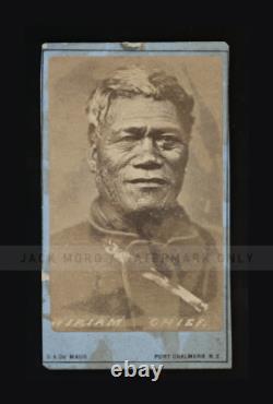 RARE Antique 1800s Photo WIRIAM CHIEF New Zealand Photographer De Maus / Tattoos