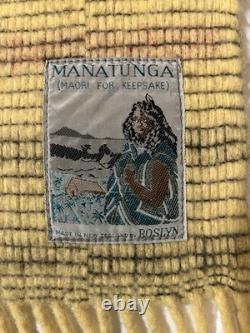 RARE Early Manatunga Travel Rug Blanket by Roslyn New Zealand. Tukutuku Pattern