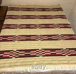 RARE Early Manatunga Travel Rug Blanket by Roslyn New Zealand. Tukutuku Pattern