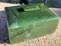 RARE NZ Jade Maori Greenstone Pounamu Nephrite Jewellery Box + Hei Tiki Pendant