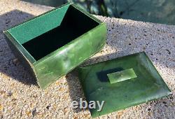 RARE NZ Jade Maori Greenstone Pounamu Nephrite Jewellery Box + Hei Tiki Pendant