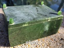 RARE NZ Jade Maori Greenstone Pounamu Nephrite Jewellery Box + Hei Tiki Pendant