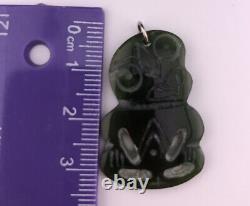 RARE NZ Jade Maori Greenstone Pounamu Nephrite Jewellery Box + Hei Tiki Pendant