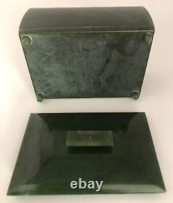 RARE NZ Jade Maori Greenstone Pounamu Nephrite Jewellery Box + Hei Tiki Pendant