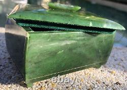 RARE NZ Jade Maori Greenstone Pounamu Nephrite Jewellery Box + Hei Tiki Pendant