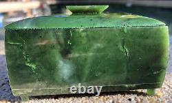 RARE NZ Jade Maori Greenstone Pounamu Nephrite Jewellery Box + Hei Tiki Pendant