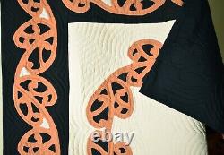 RARE Vintage New Zealand Art Quilt Traditional Maori Applique Design