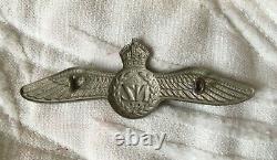 RNZAF New Zealand Air Force METAL Pilot's WINGS 1944 Dated and Maker Marked RARE