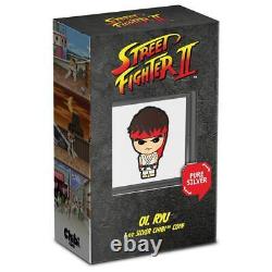 RYU STREET FIGHTER CHIBI COIN COLLECTION 2021 1 oz Pure Silver Proof Coin Niue