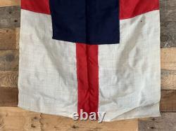 Rare Antique Linen House Flag Federal Steam Co New Zealand Shipping P&o Vintage