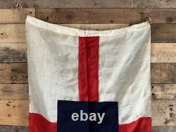 Rare Antique Linen House Flag Federal Steam Co New Zealand Shipping P&o Vintage