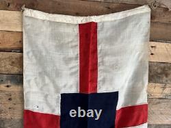 Rare Antique Linen House Flag Federal Steam Co New Zealand Shipping P&o Vintage