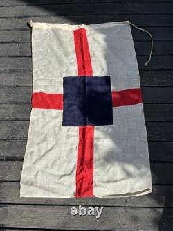 Rare Antique Linen House Flag Federal Steam Co New Zealand Shipping P&o Vintage
