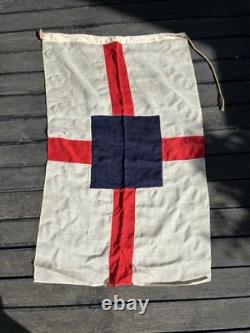 Rare Antique Linen House Flag Federal Steam Co New Zealand Shipping P&o Vintage