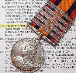 Rare Boer War Queens South Africa Medal New Zealand 5 Campaign 6th Contingent