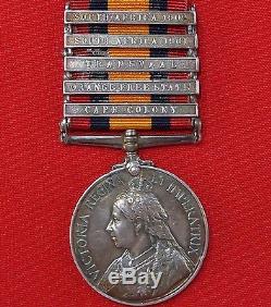 Rare Boer War Queens South Africa Medal New Zealand 5 Campaign 6th Contingent