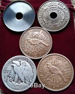 Rare Magic 1940 CSB Copper/Silver/Nickel Utility Coin Set African New Zealand US