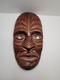 Rare Maori Mask Parata Hand Carved New Zealand Wood Shell Eyes