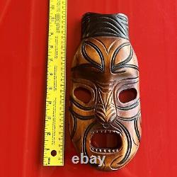 Rare New Zealand Koruru Mask Hand Carved Head For Front Of Important Buildings