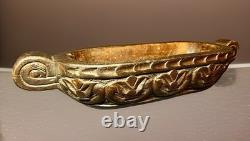 Rare New Zealand Maori Carved Oval Wooden Kumete Bowl 16.75 Long