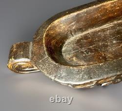 Rare New Zealand Maori Carved Oval Wooden Kumete Bowl 16.75 Long