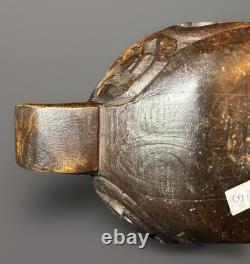 Rare New Zealand Maori Carved Oval Wooden Kumete Bowl 16.75 Long