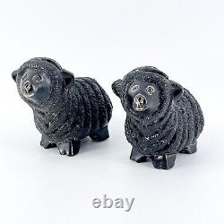 Rare Retired Pair Artesania Rinconada New Zealand Black Sheep Uruguay Figurines