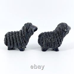 Rare Retired Pair Artesania Rinconada New Zealand Black Sheep Uruguay Figurines