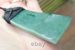 Rare Turquoise Nz Pounamu Greenstone Nephrite Jade Bound Maori Hei Toki Adze