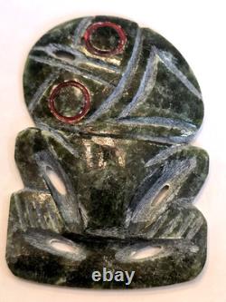 Rare Vintage New Zealand Maori Hei Tiki Jade Carm Pendent