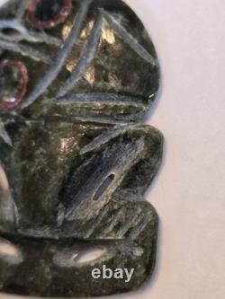 Rare Vintage New Zealand Maori Hei Tiki Jade Carm Pendent