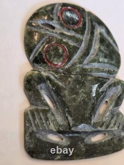 Rare Vintage New Zealand Maori Hei Tiki Jade Carm Pendent