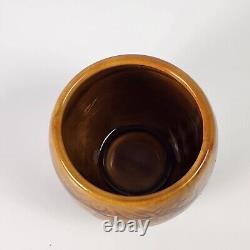 Rare Vtg Air New Zealand Brown Tiki Cup Pottery Crown Lynn First Class Beaker