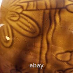 Rare Vtg Air New Zealand Brown Tiki Cup Pottery Crown Lynn First Class Beaker