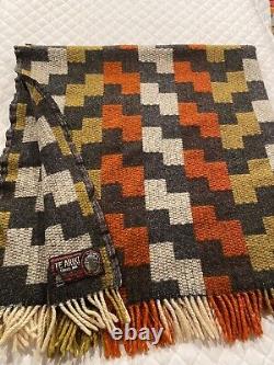 Rare Vtg Te Ariki Wool Maori Travel Rug Onehunga Woollen Mills New Zealand