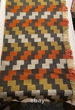 Rare Vtg Te Ariki Wool Maori Travel Rug Onehunga Woollen Mills New Zealand
