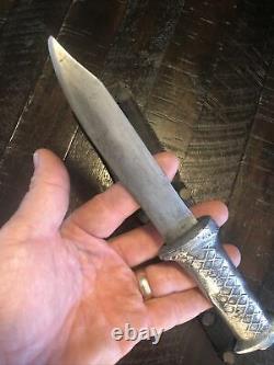Rare WW2 Australia & New Zealand Fighting Knife Aluminum Grip & Scabbard