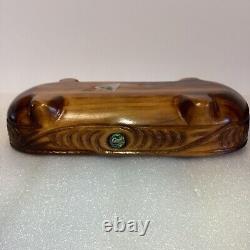 Rare Wakahuia Treasure Box TIKI- Ornate Carvings New Zealand Abalone Shell