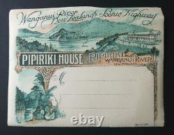 Rare label hotel pipiriki house new zealand baggage luggage 16x12,7cm old