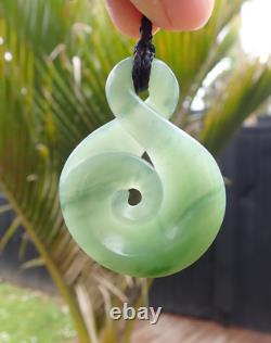 Rarest Turquoise Nz Inanga Pounamu Greenstone Jade Maori Koru Pikorua Twist